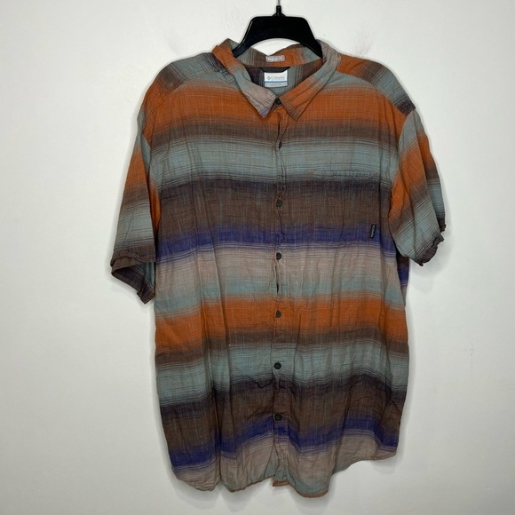 Columbia 100% cotton multicolored button down shirt regular fit mens size XXL - Picture 1 of 4